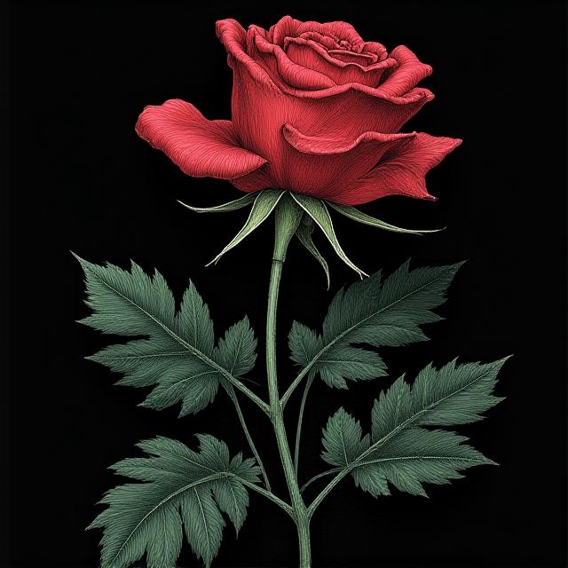 Dark Botanical Illustration